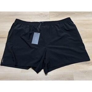 New VRST Men's XXL 5" Accelerate Running Brief Lined Short Pure Black MSRP $58